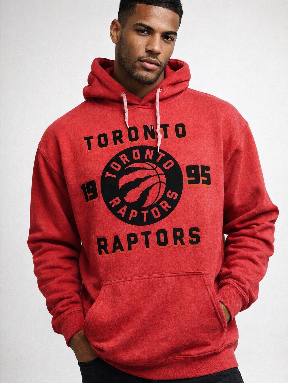 NWT NBA Toronto Raptors Red Pullover Hoodie Basketball Merch Fan Gear Sweatshirt
